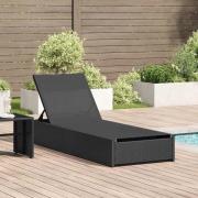 vidaXL Solstol Reclining Svart 200.5 x 70 x 75 cm konstrotting