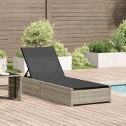 vidaXL Solstol Reclining med kudde Beige 60 x 200 x 27cm konstrotting
