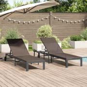 vidaXL Solbädd med kudde 2 pcs Brun 40 x 39 x 40.5 cm konstrotting