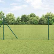 vidaXL Staketstolpar 7 pcs Grön Ø32mm 190 cm Galvaniserat stål