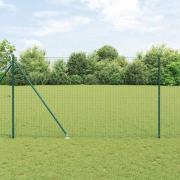 vidaXL Staketstolpar 7 pcs Grön Ø32mm 170 cm Galvaniserat stål