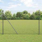 vidaXL Kedjelänk Stängsel Grå 10 x 1.5 m Stål