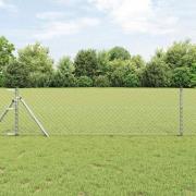 vidaXL Stängselnät Silver 10 x 0.6 m Galvaniserat stål