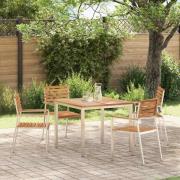 vidaXL Utomhus Matbord Brun 90 x 90 x 75 cm Massivt teakträ