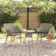 vidaXL Trädgård Stol 2 pcs Svart 55 x 62.5 x 82cm konstrotting