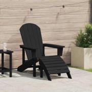 vidaXL Adirondackstol Svart 82 x 74 x 92 cm HDPE