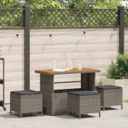 vidaXL Trädgårdsmöbelset 4 pcs Grå Poly rattan