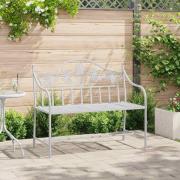 vidaXL Trädgårdsbänk Vit 104 x 54 x 93 cm Stål