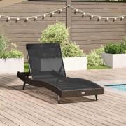 vidaXL Solstol Reclining Brun 70 x 197 x 82 cm Poly Rattan och Metall