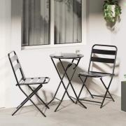 vidaXL Bistroset 3 pcs Antracit Stål