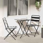 vidaXL Trädgårds Bistro Set 3 pcs Antracit Stål