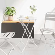 vidaXL Trädgårdsbord Vit 50 x 50 x 72 cm Stål