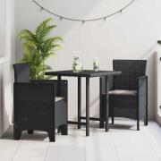 vidaXL Trädgård Stol 2 pcs Antracit 53 x 49 x 85 cm PP