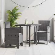 vidaXL Trädgård Stol 2 pcs Ljusgrå 53 x 49 x 85 cm PP