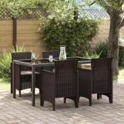 vidaXL Trädgård Stol 4 pcs Brun 53 x 49 x 85 cm PP