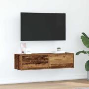 vidaXL TV-skåp med låda Gammalt trä 100 x 31 x 25,5 cm Konstruerat trä