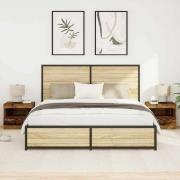 vidaXL Sängbord 2 pcs Gammalt trä 50 x 40 x 45 cm Konstruerat trä