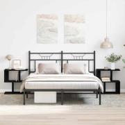 vidaXL Nattduksbord 2 pcs Svart Ek 50 x 30 x 51,5 cm Konstruerat trä