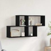 vidaXL Vägg hylla med hylla Svart ek 76 x 15 x 53 cm Konstruerat trä