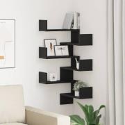 vidaXL Väggkrokhylla 2 pcs Svart ek 40 x 40 x 49.5 cm Konstruerat trä