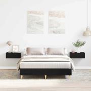 vidaXL Sängram Svart Ek 193 x 143 x 25 cm Konstruerat trä