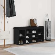 vidaXL Skobänk med lagring Svart 100 x 30 x 48 cm Konstruerat trä
