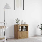 vidaXL LED-sido bord Brun 60,5 x 37 x 67 cm Konstruerat trä