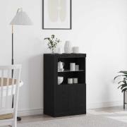 vidaXL Sidokabinett Svart ek 60.5 x 37 x 100 cm Konstruerat trä