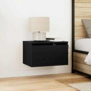 vidaXL Väggmonterad sänggavel Svart Ek 50 x 36 x 30 cm Konstruerat trä