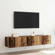 vidaXL TV Vägghylla Gammalt trä 80 x 35 x 31 cm Konstruerat trä