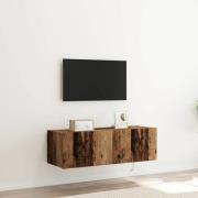 vidaXL TV Vägghylla Gammalt trä 100 x 35 x 31 cm Konstruerat trä