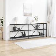 vidaXL Konsolbord med hylla Övrigt Svart ek 180 x 30 x 75 cm