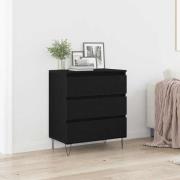 vidaXL Sideboard med låda Svart ek 60 x 35 x 70 cm Konstruerat trä