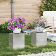 vidaXL Växtställningar 2 pcs Silver 24 x 24 x 35 cm Rostfritt stål