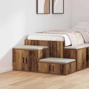 vidaXL Förvaringsskåp 2 pcs Gammalt trä 127 x 41 x 40 cm