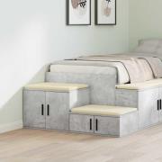 vidaXL Förvaringsskåp 2 pcs Betonggrå 108 x 41 x 40 cm Konstruerat trä