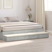 vidaXL Sänglådor Betonggrå 200 x 36.5 x 16.5 cm Konstruerat trä