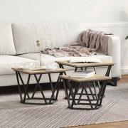 vidaXL Kaffeebord 3 pcs Sonoma ek 50 x 50 x 40 cm