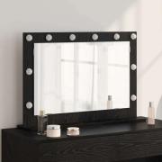 vidaXL Smink Spegel Svart Ek 80 x 15 x 18 cm Konstruerat trä och glas