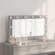 vidaXL Smink Spegel med LED -remsljus Grå Sonoma 80 x 45 x 18 cm