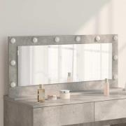 vidaXL Smink Spegel med LED -remsljus Betonggrå 100 x 45 x 18 cm