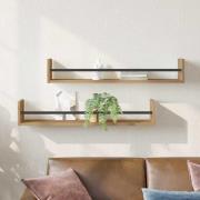 vidaXL Vägg hylla 2 pcs artisan ek 80 x 16 x 14 cm Konstruerat trä