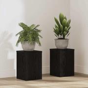 vidaXL Växtställ 2 pcs Svart ek 20 x 20 x 30 cm Konstruerat trä