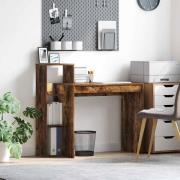 vidaXL Skrivbord med hylla Rökt ek 100 x 40 x 90 cm Konstruerat trä