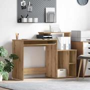 vidaXL Skrivbord med förvaring artisan ek 120.5 x 44 x 88.5 cm
