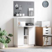 vidaXL Skrivbord med hylla Vit 71.5 x 31.5 x 106.5 cm Konstruerat trä