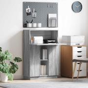 vidaXL Skrivbord med hylla Grå 71,5 x 31,5 x 106,5 cm Konstruerat trä