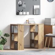 vidaXL Skrivbord med hylla artisan ek 90 x 50 x 75 cm Konstruerat trä