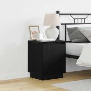 vidaXL Nattduksbord med 2 pcs Svart 39 x 34,5 x 50 cm Konstruerat trä