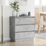 vidaXL Nattduksbord med Betonggrå 71 x 34.5 x 75 cm Konstruerat trä